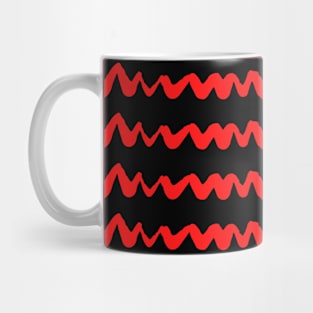 Red and Black Chevron Pattern Mug